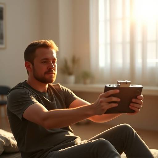 A person using a video game for physical therapy, showcasing the positive impact of gaming on health.